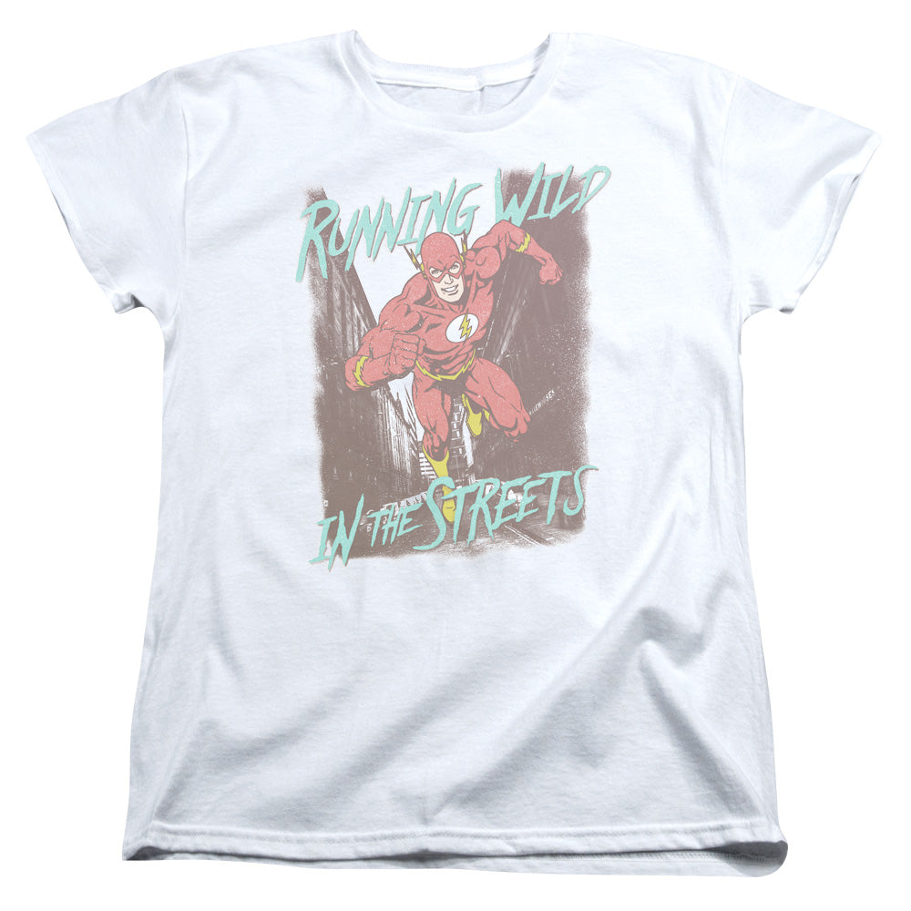Justice League Running Wild Womens T Shirt White Officially Licensed