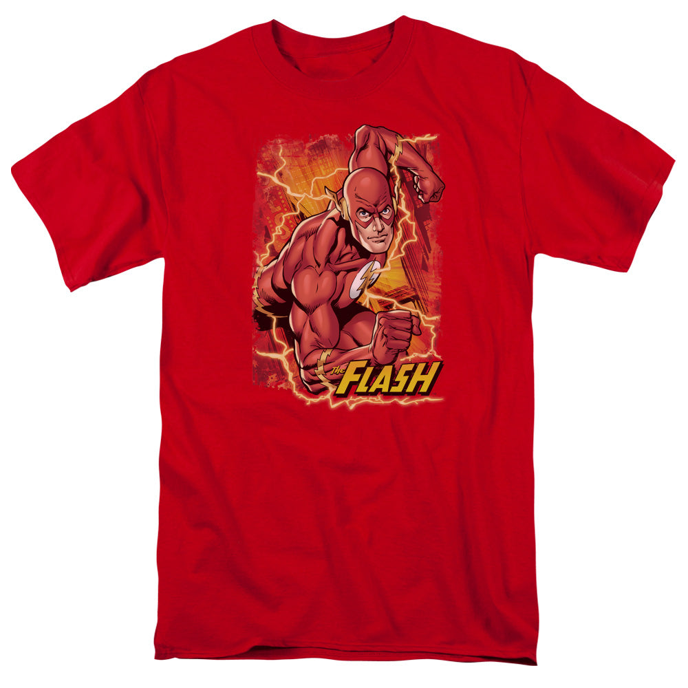Justice League Flash Lightning Mens T Shirt Red Officially Licensed