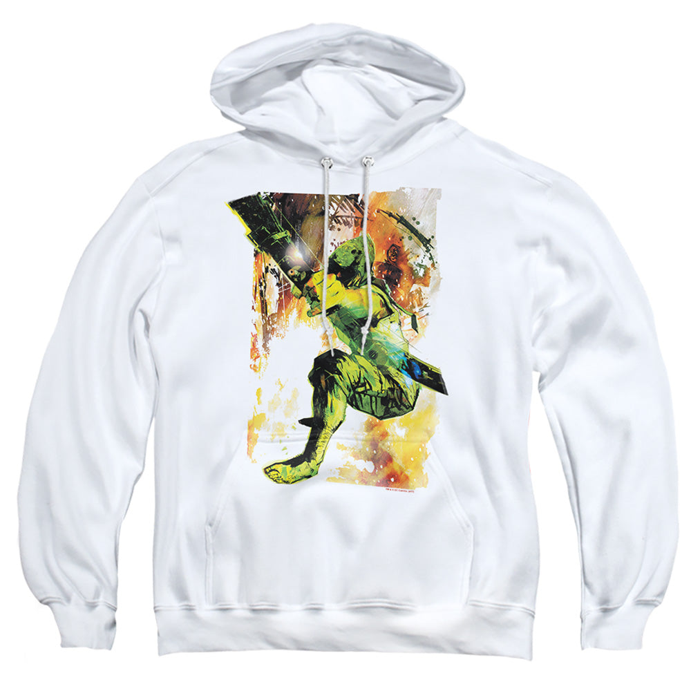 Justice League Of America Painted Archer Mens Hoodie White Officially Licensed