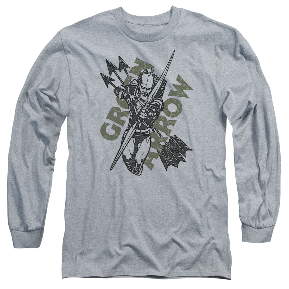 Jla Archers Arrows Mens Long Sleeve Shirt Athletic Heather Officially Licensed