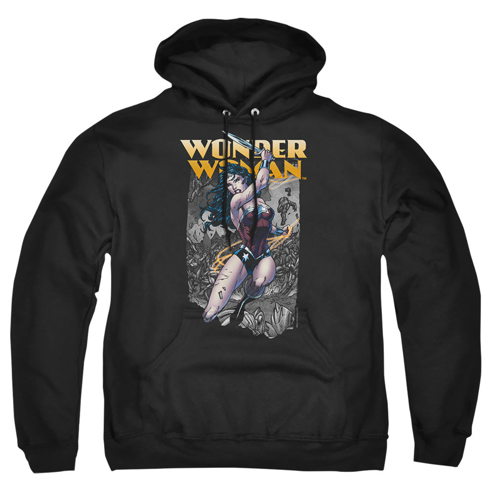 Justice League Of America Wonder Slice Mens Hoodie Black Officially Licensed