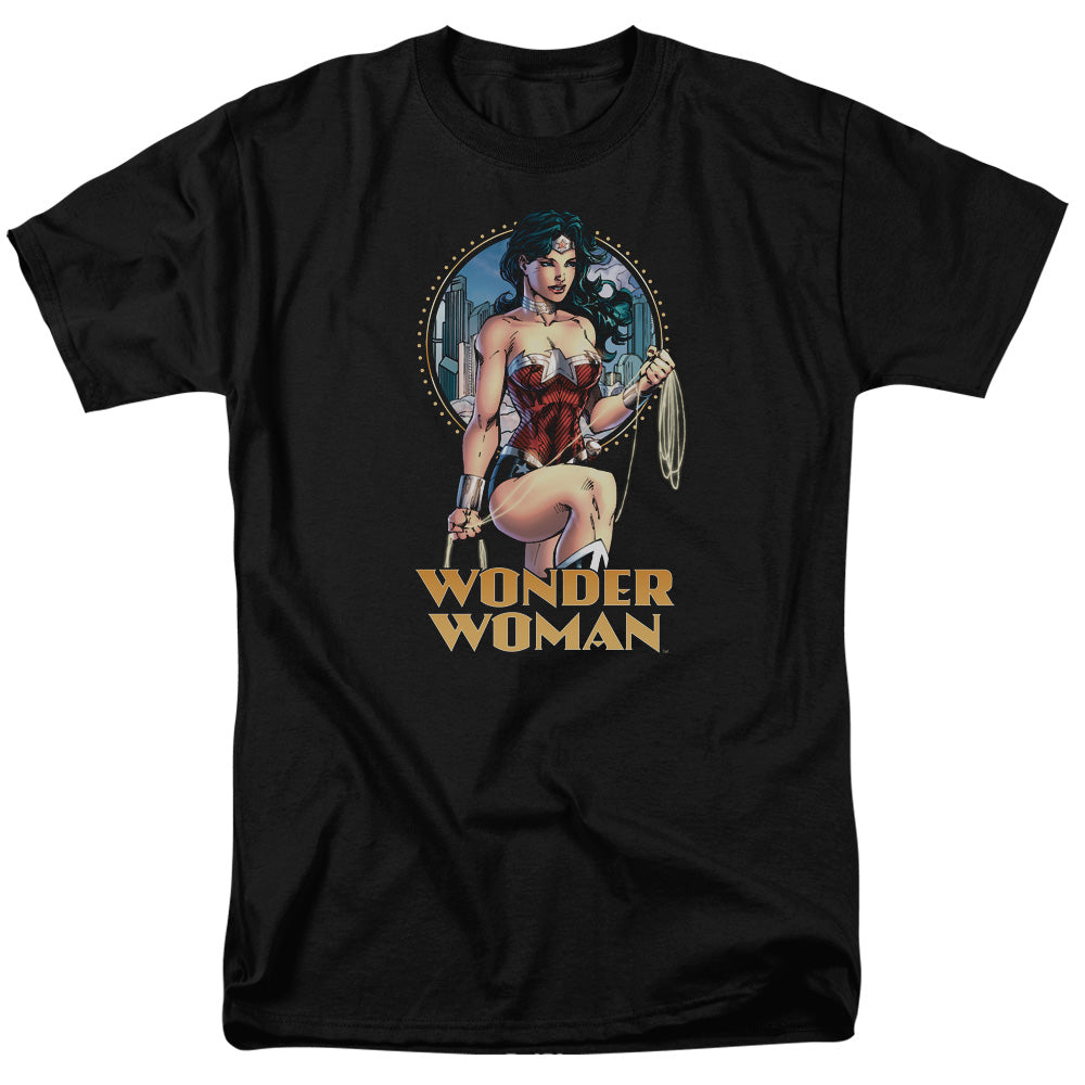 Justice League City Warrior Mens T Shirt Black Officially Licensed