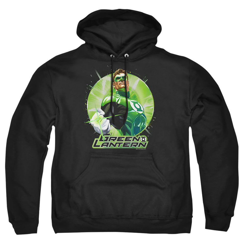 Justice League Of America Green Static Mens Hoodie Black Officially Licensed