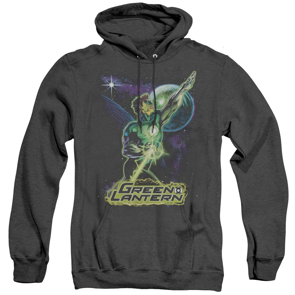 Justice League Of America Hal Galaxy Heather Mens Hoodie Black Officially Licensed