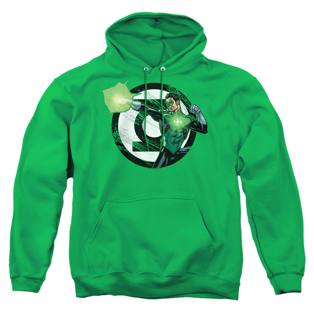 Justice League Of America Blasting Logo Mens Hoodie Kelly Green Officially Licensed