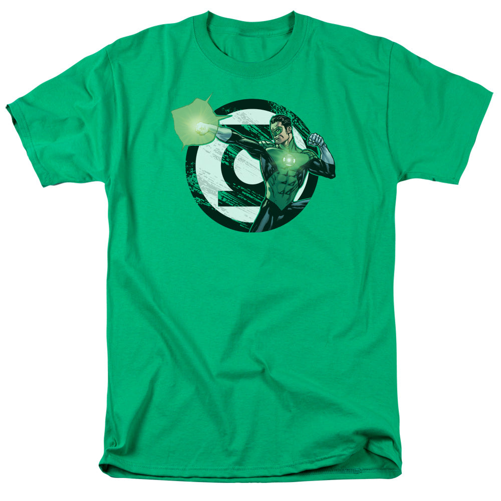 Justice League Of America Blasting Logo Mens T Shirt Kelly Green Officially Licensed