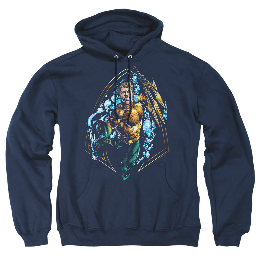 Justice League Of America Thrashing Mens Hoodie Navy Officially Licensed