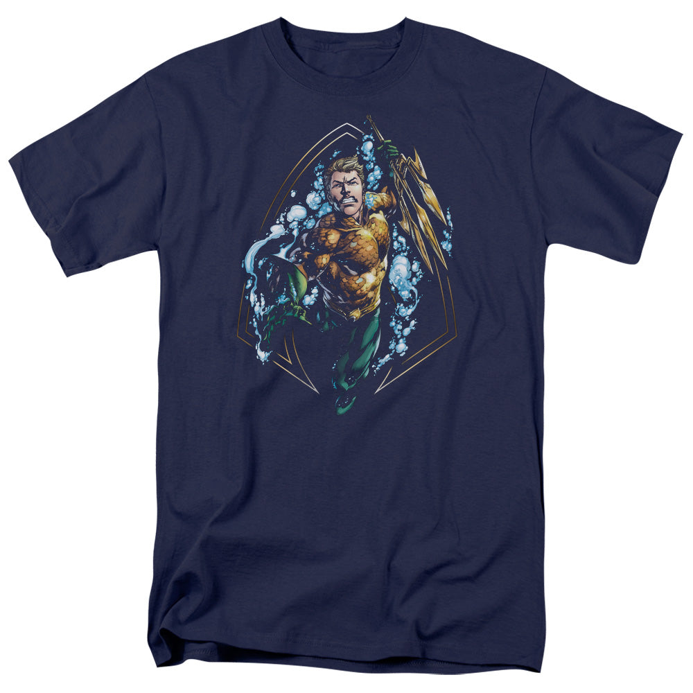 Justice League Of America Thrashing Mens T Shirt Navy Officially Licensed