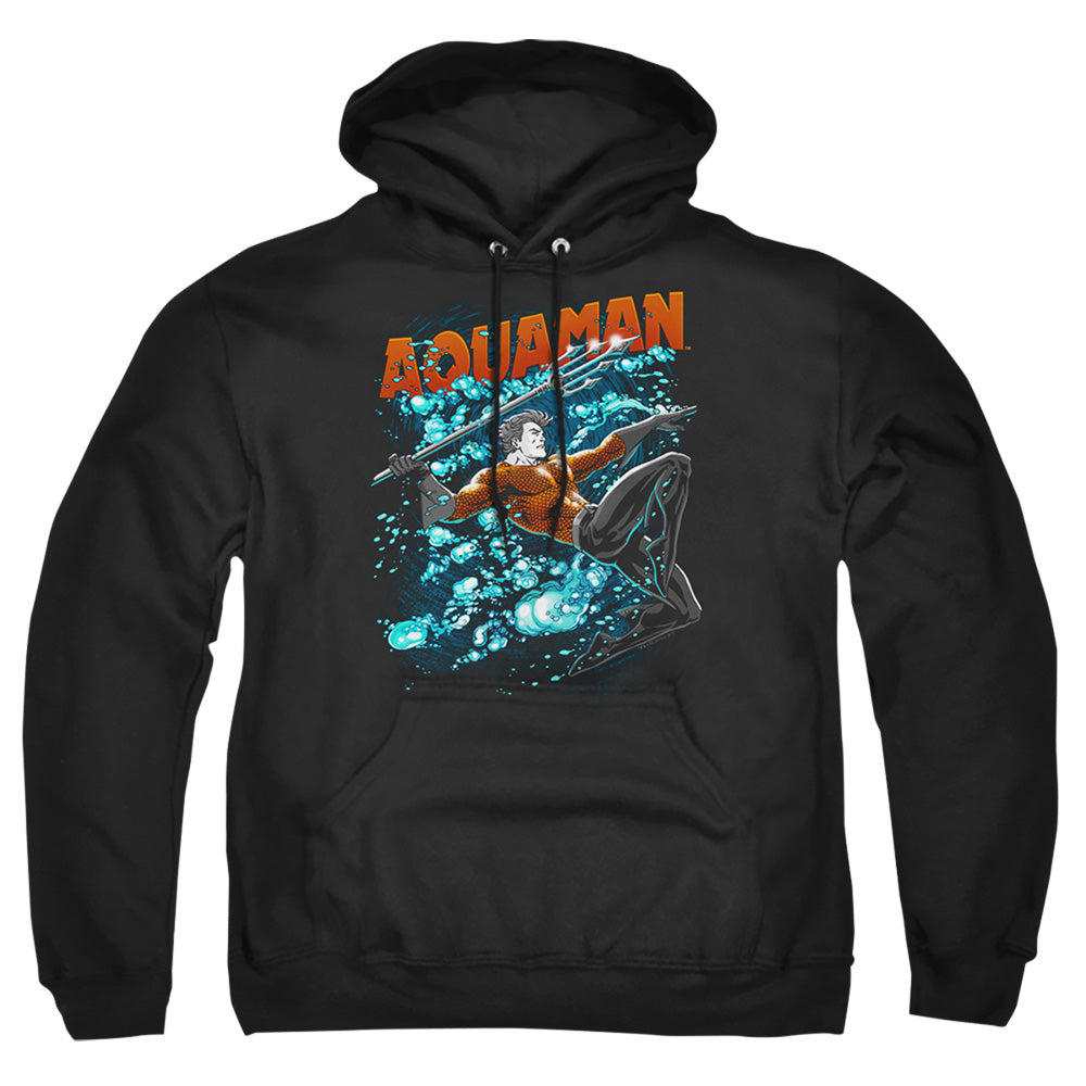 Justice League Of America Aqua Bubbles Mens Hoodie Black Officially Licensed