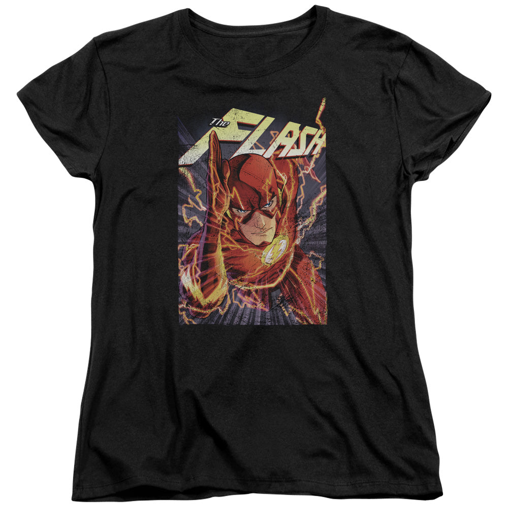 Justice League Flash One Womens T Shirt Black Officially Licensed