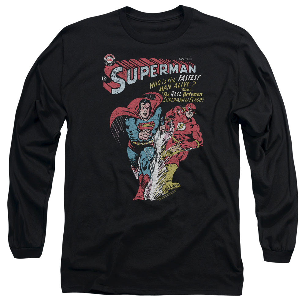 Jla Fastest Mens Long Sleeve Shirt Black Officially Licensed