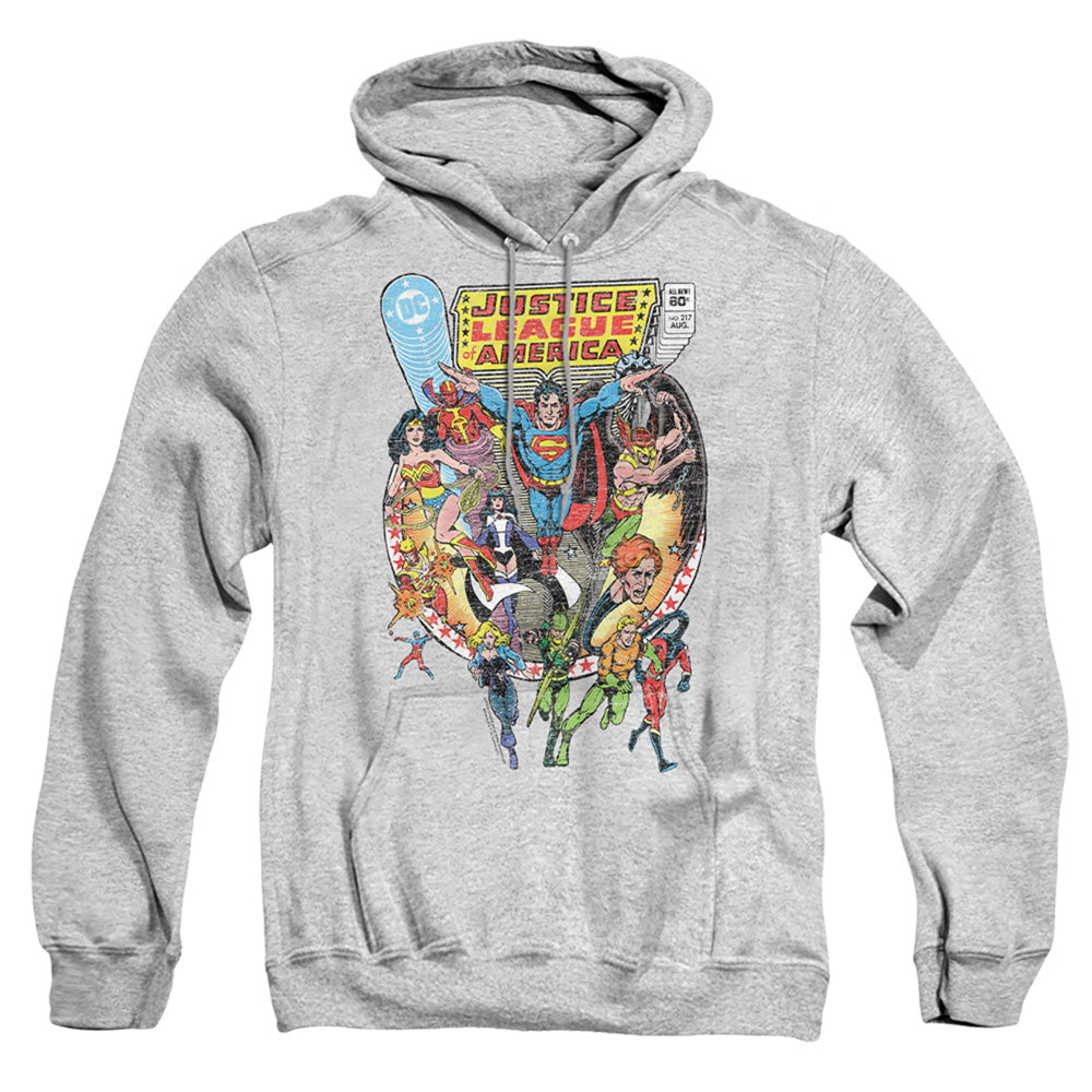 Justice League Of America Team Up Mens Hoodie Athletic Heather Officially Licensed