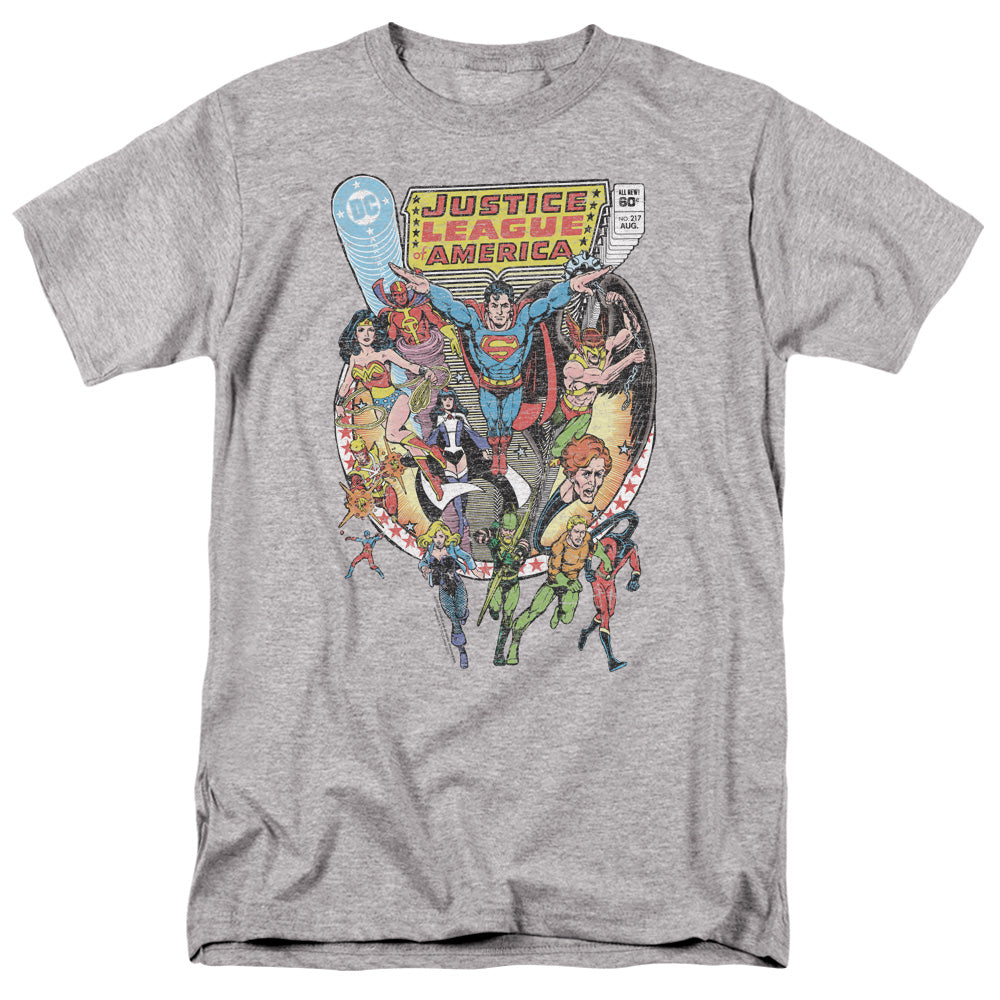 Justice League Of America Team Up Mens T Shirt Athletic Heather Officially Licensed