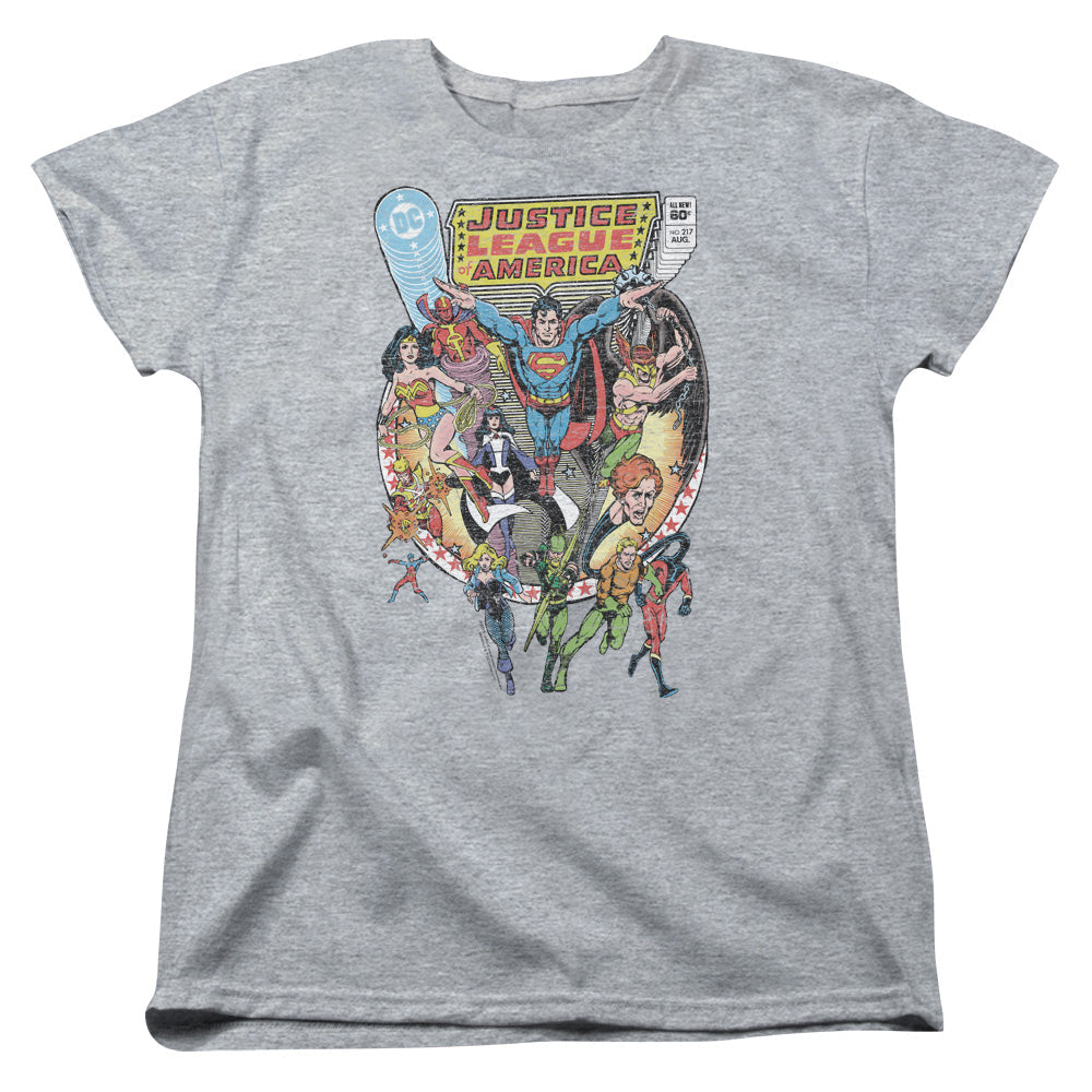 Justice League Team Up Womens T Shirt Athletic Heather Officially Licensed