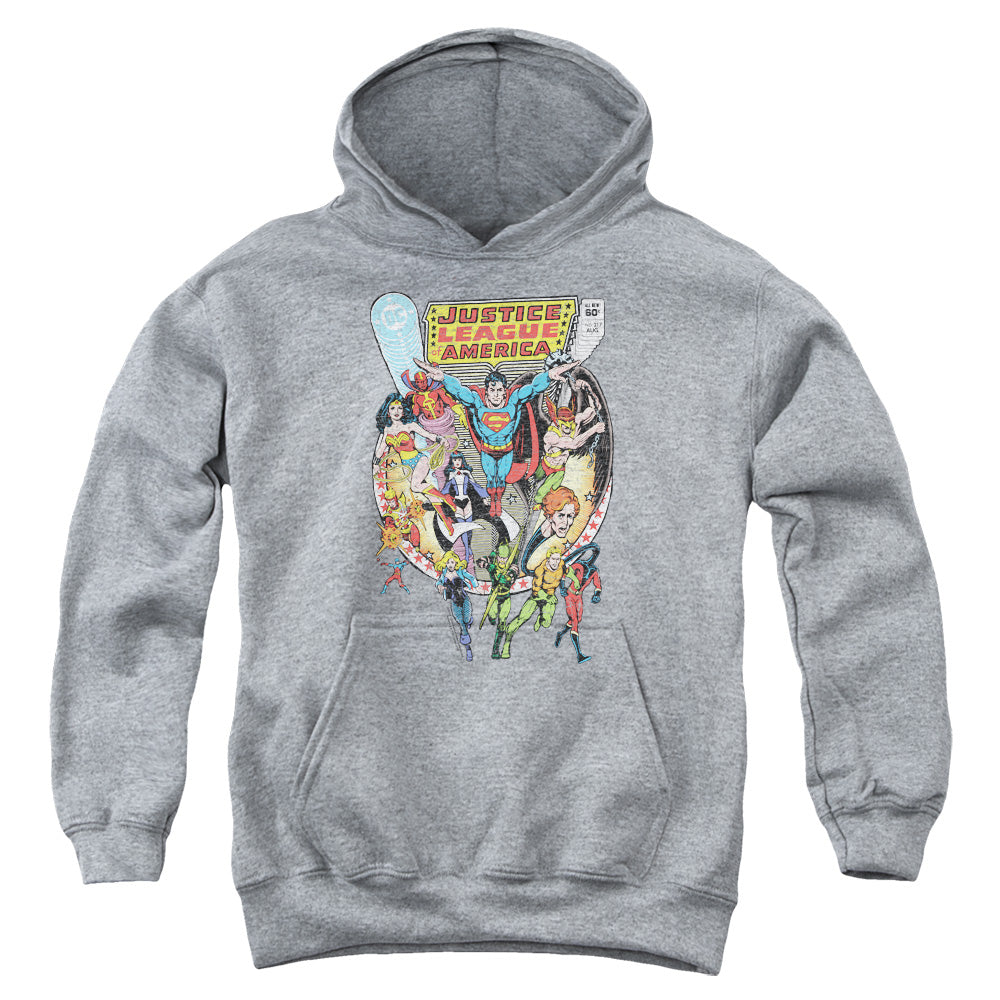 Justice League Team Up Kids Youth Hoodie Athletic Heather Officially Licensed