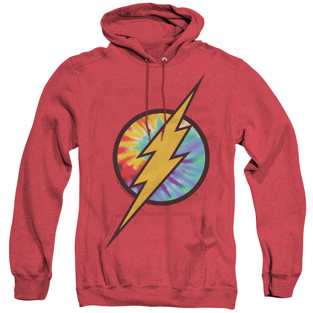 Dc Flash Tie Dye Flash Logo Mens Heather Hoodie Red Officially Licensed