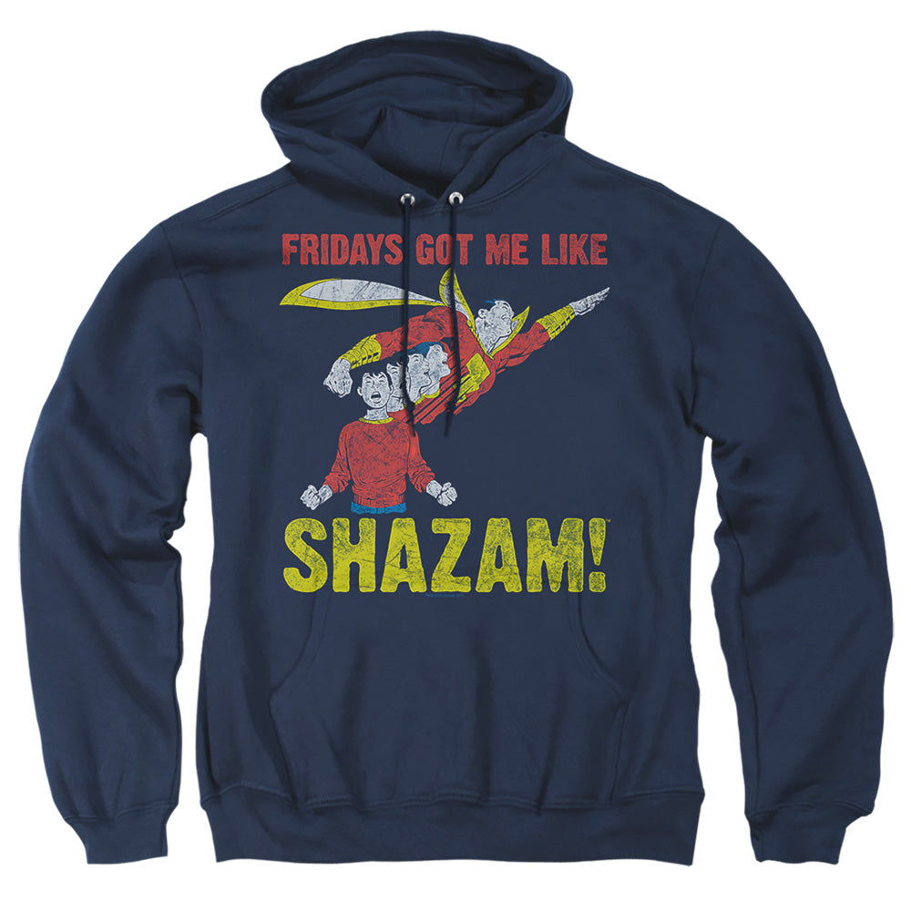 Justice League Of America Fridays Got Me Like Mens Hoodie Navy Officially Licensed