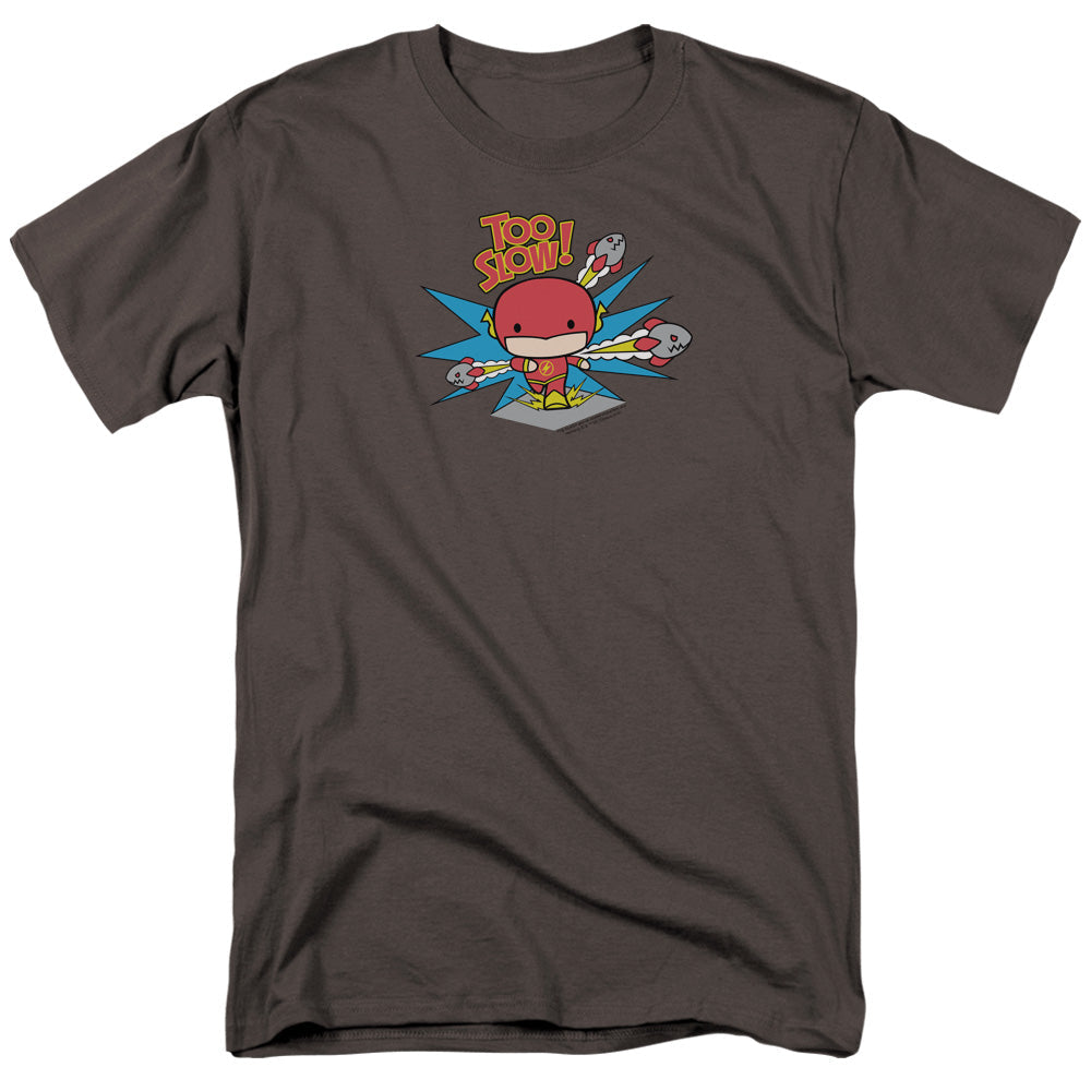 Dc Flash Too Slow Mens T Shirt Charcoal Officially Licensed