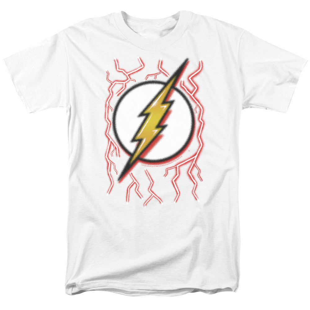 Dc Flash Airbrush Bolt Mens T Shirt White Officially Licensed