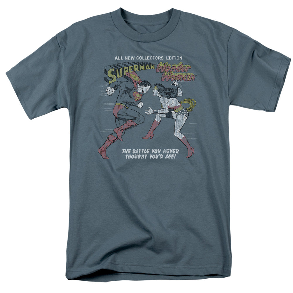 Justice League Of America The Battle Mens T Shirt Slate Officially Licensed