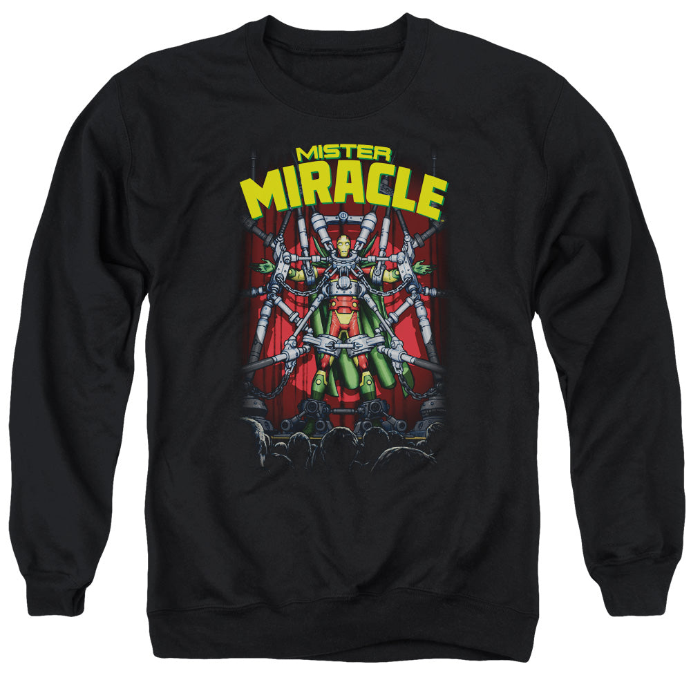 Justice League Of America Mister Miracle Mens Crewneck Sweatshirt Black Officially Licensed