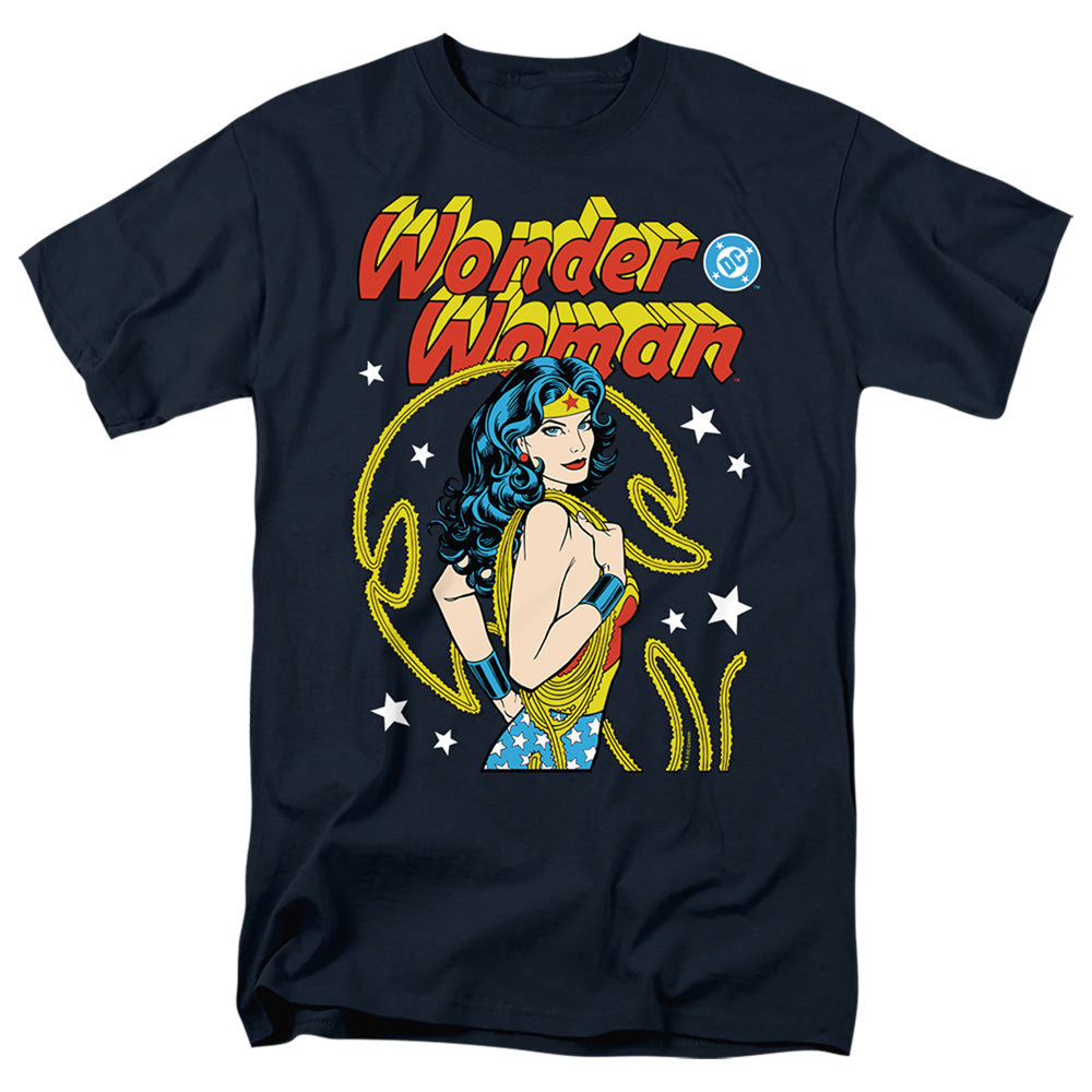 Wonder Woman Golden Lasso Wonder Cover Mens T Shirt Navy Officially Licensed