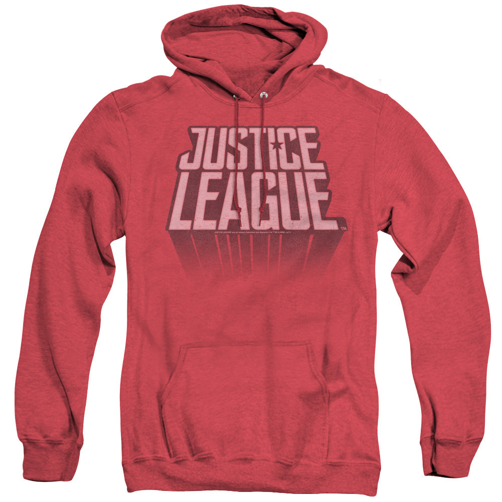 Justice League Movie League Distressed Heather Mens Hoodie Red Officially Licensed