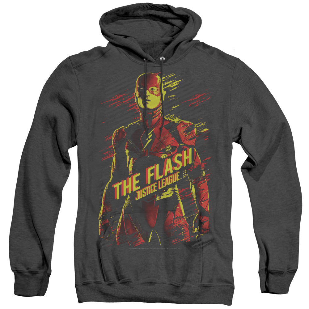 Justice League Movie The Flash Mens Heather Hoodie Black Officially Licensed