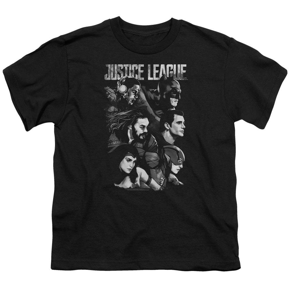 Justice League Movie Pushing Forward Kids Youth T Shirt Black Officially Licensed
