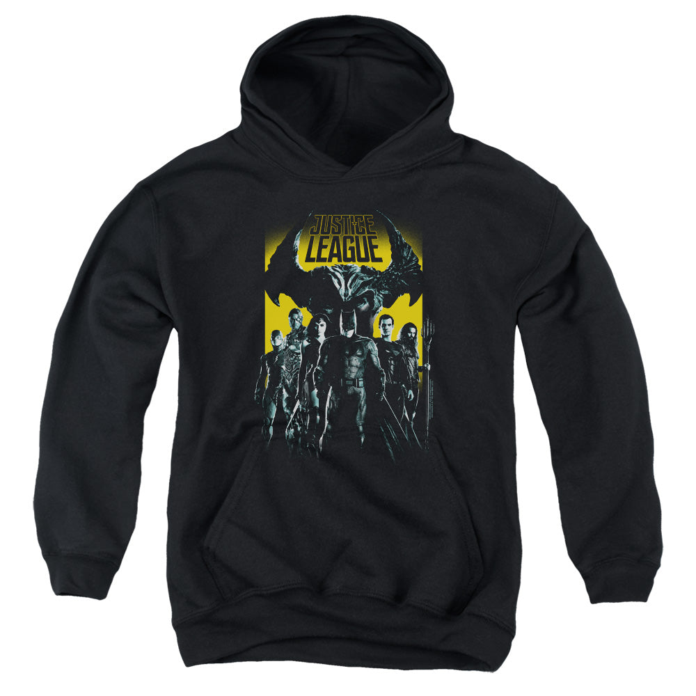 Justice League Movie Stand Up to Evil Kids Youth Hoodie Black Officially Licensed