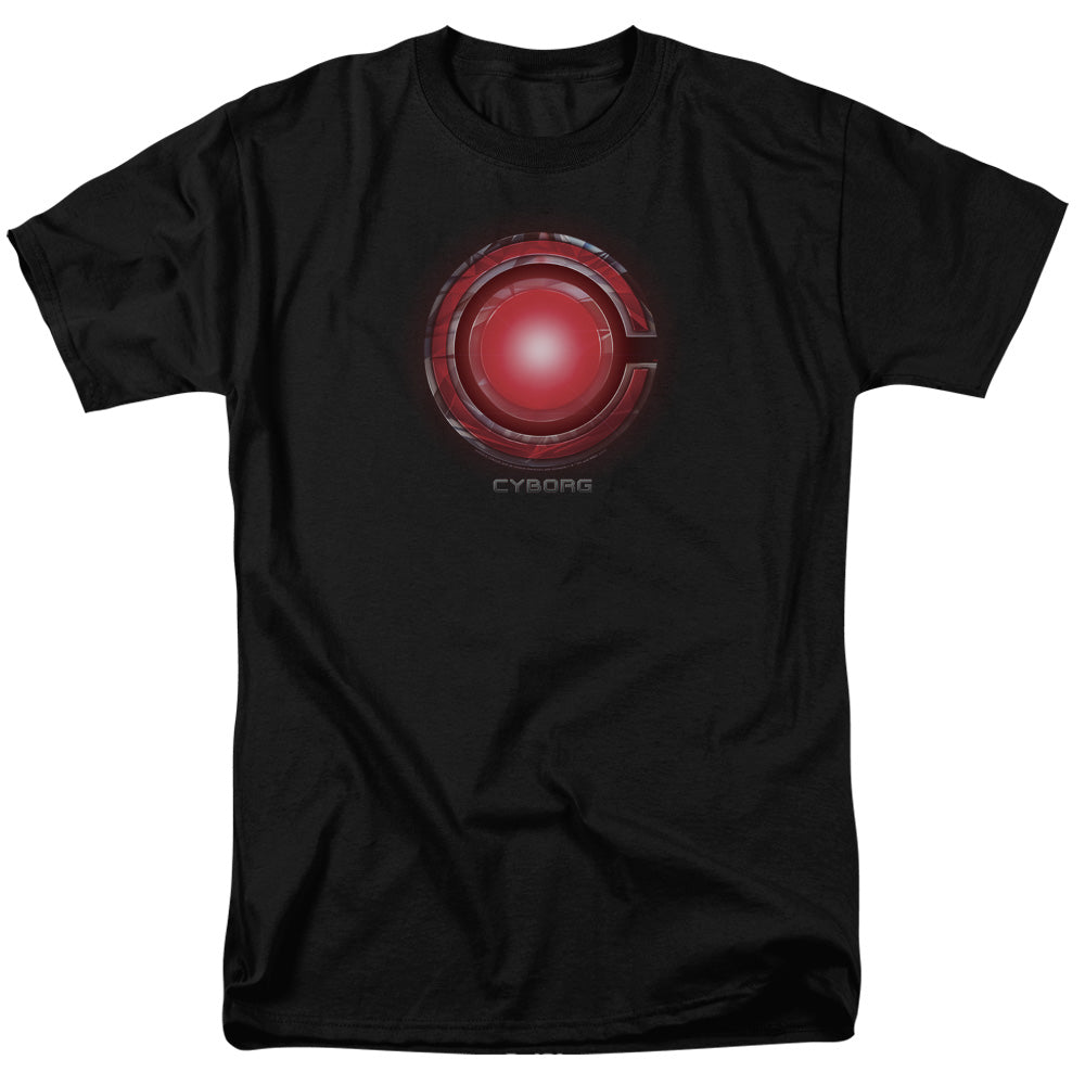 Justice League Movie Cyborg Logo Mens T Shirt Black Officially Licensed