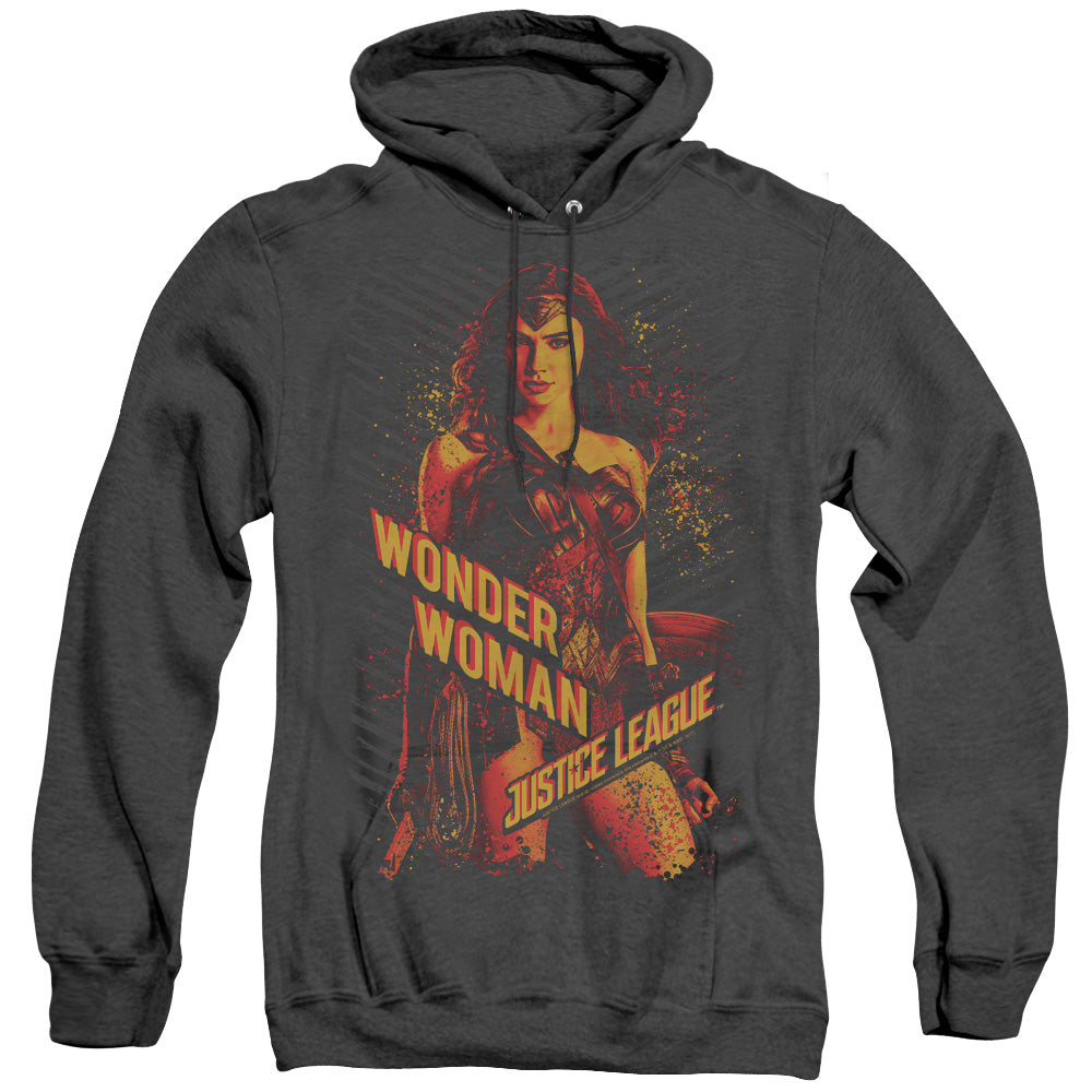 Justice League Movie Wonder Woman Mens Heather Hoodie Black Officially Licensed