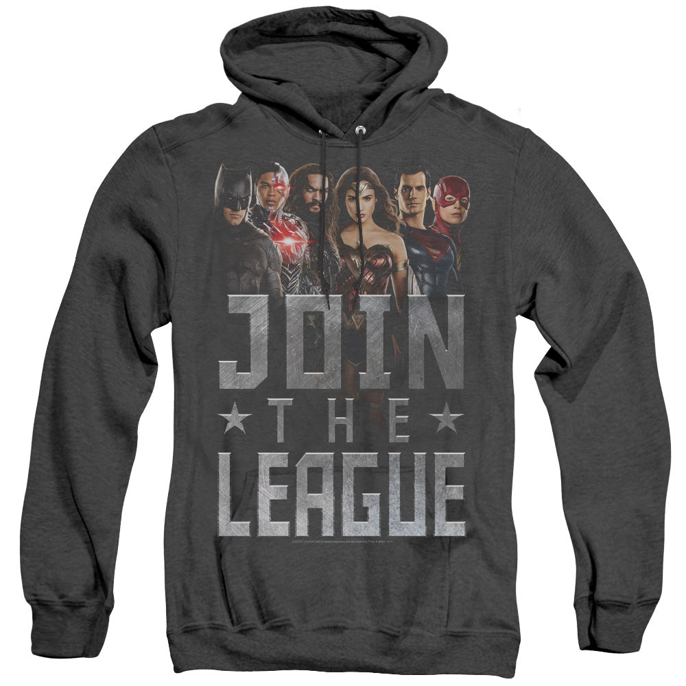 Justice League Movie Join The League Mens Heather Hoodie Black Officially Licensed