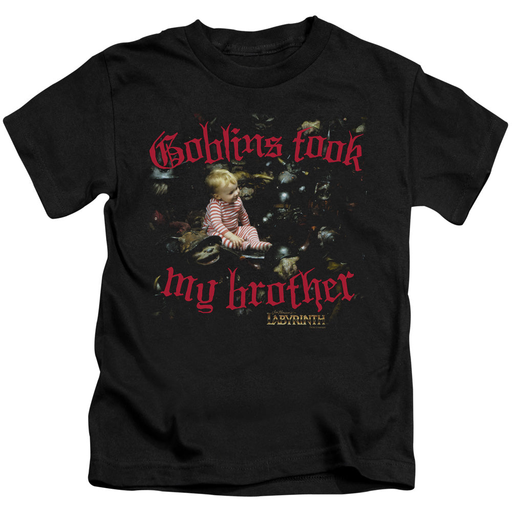 Labyrinth Goblins Took My Brother Juvenile Kids Youth T Shirt Black Officially Licensed