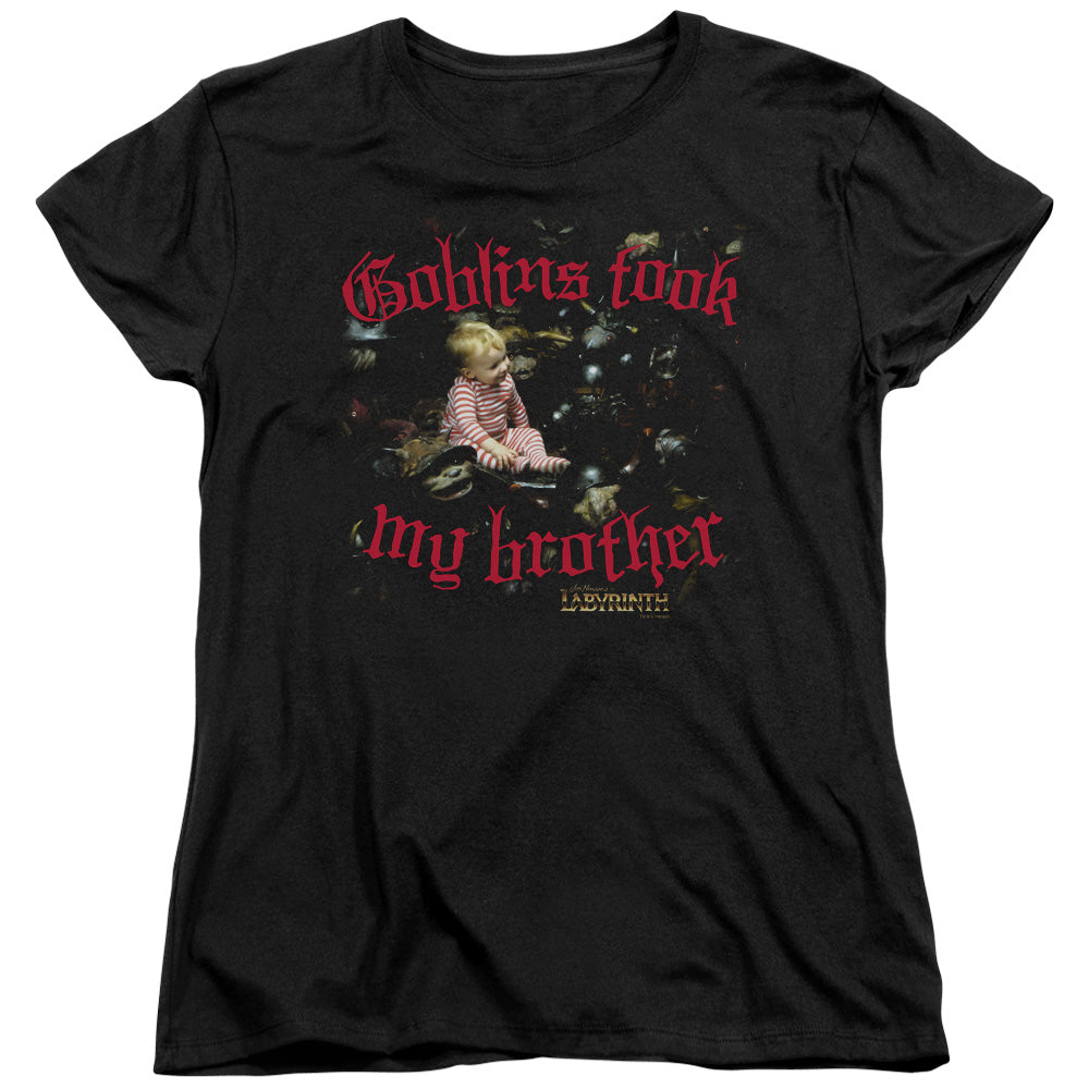 Labyrinth Goblins Took My Brother Womens T Shirt Black Officially Licensed