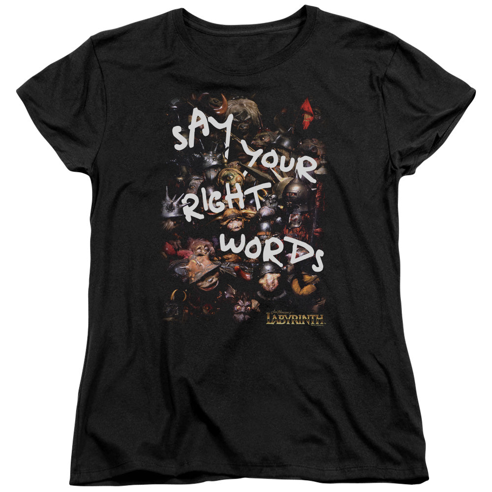 Labyrinth Right Words Womens T Shirt Black Officially Licensed