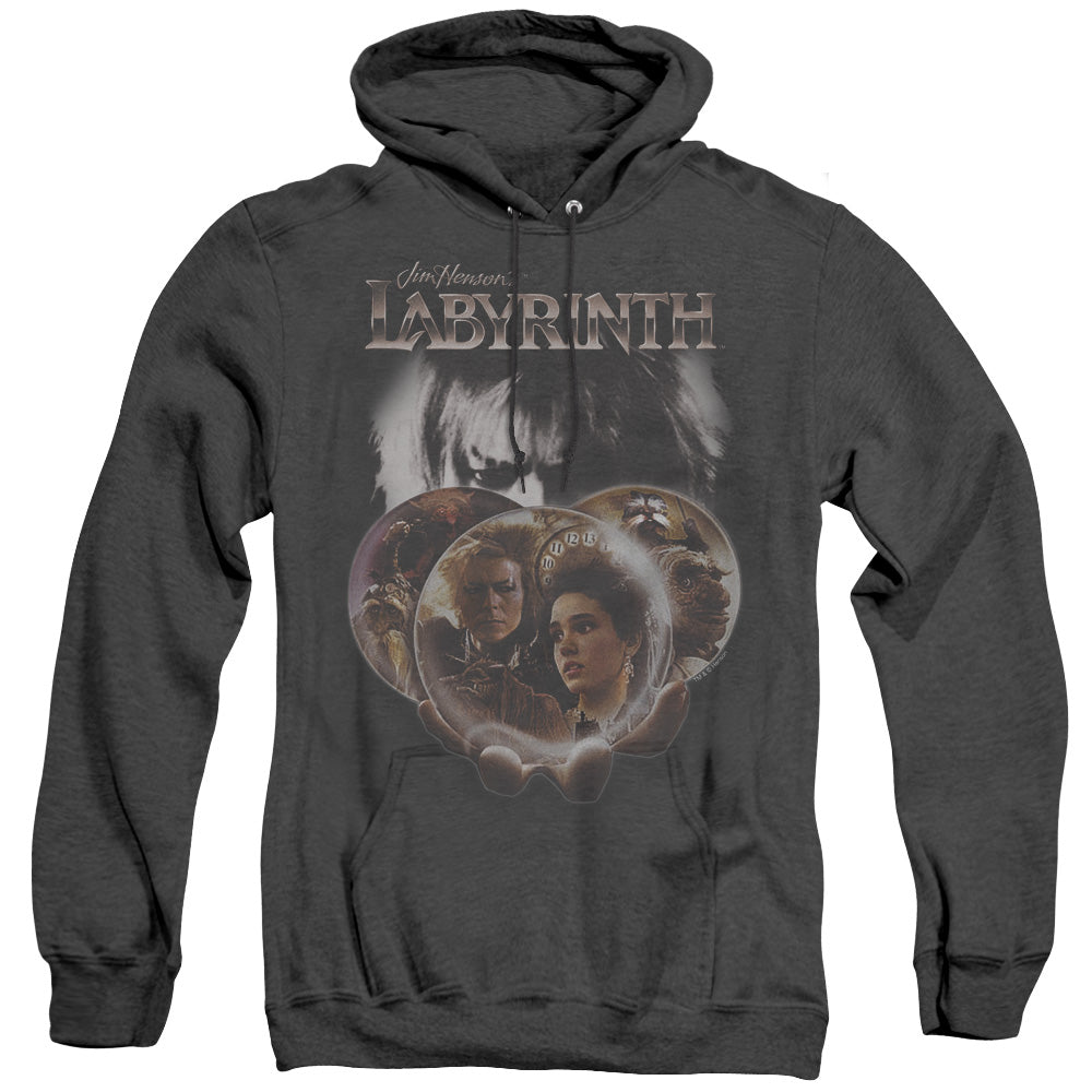 Labyrinth Globes Heather Mens Hoodie Black Officially Licensed