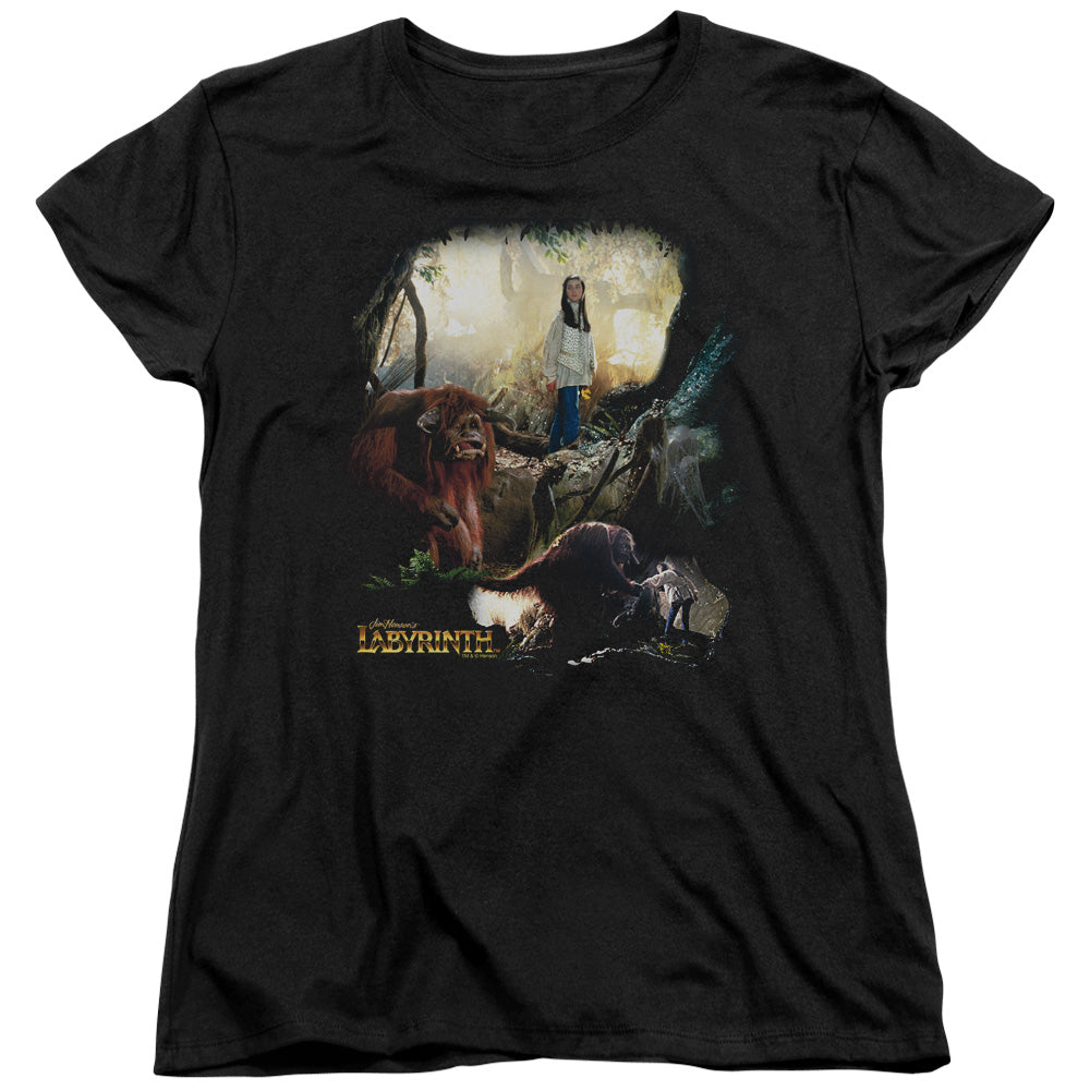 Labyrinth Sarah & Ludo Womens T Shirt Black Officially Licensed