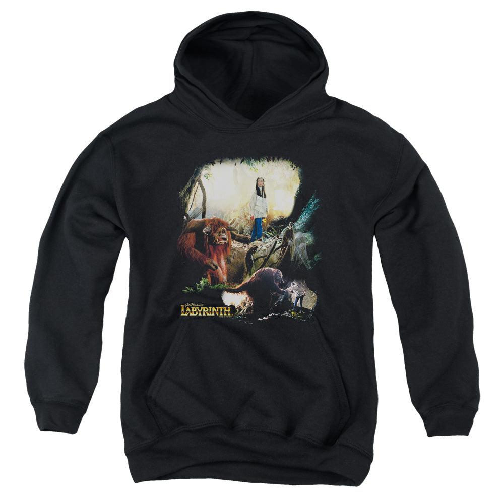 Labyrinth Sarah & Ludo Kids Youth Hoodie Black Officially Licensed