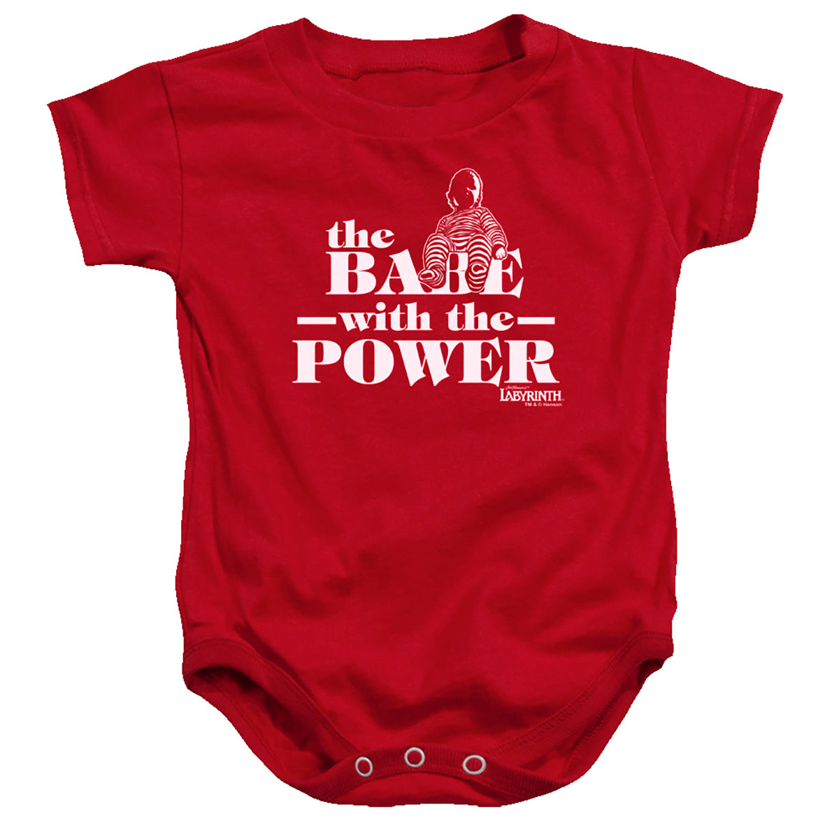Labyrinth the Babe With the Power Infant Baby Snapsuit Red Officially Licensed