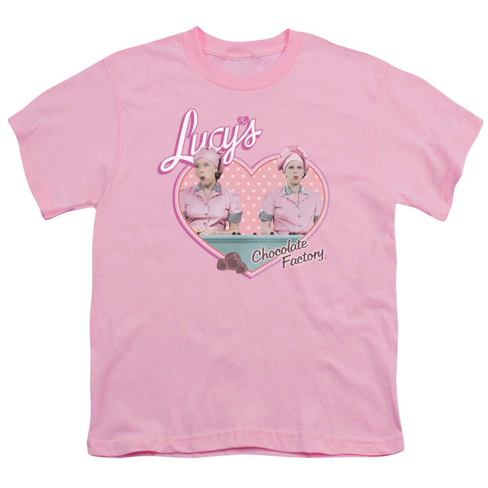I Love Lucy Chocolate Factory Kids Youth T Shirt Pink Officially Licensed