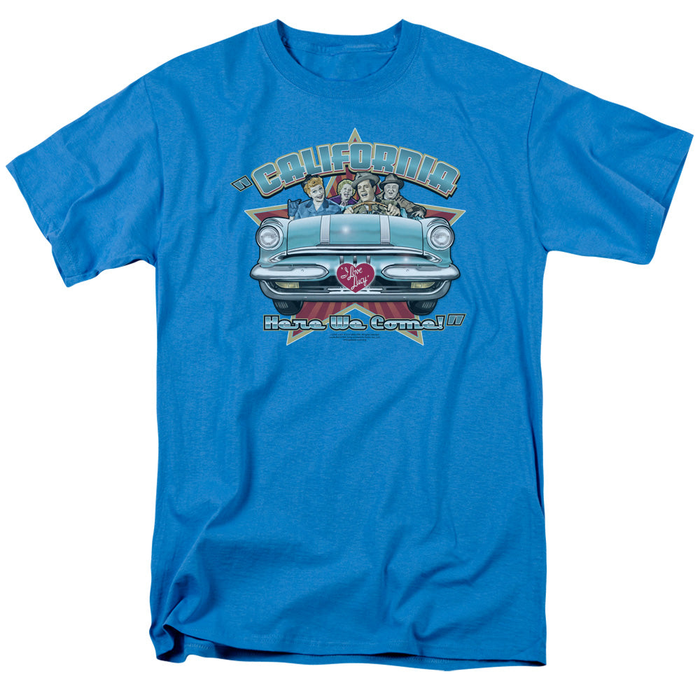 I Love Lucy California Here We Come Mens T Shirt Turquoise Officially Licensed