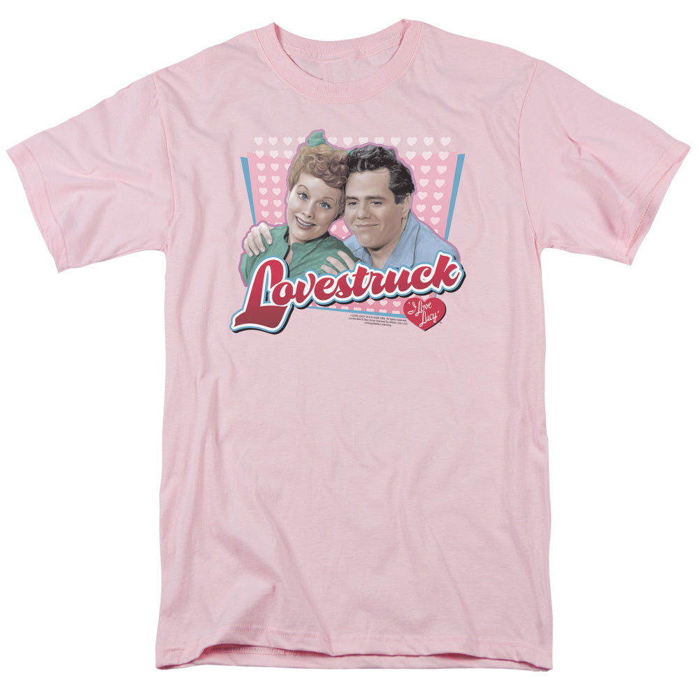 I Love Lucy Lovestruck Mens T Shirt Pink Officially Licensed