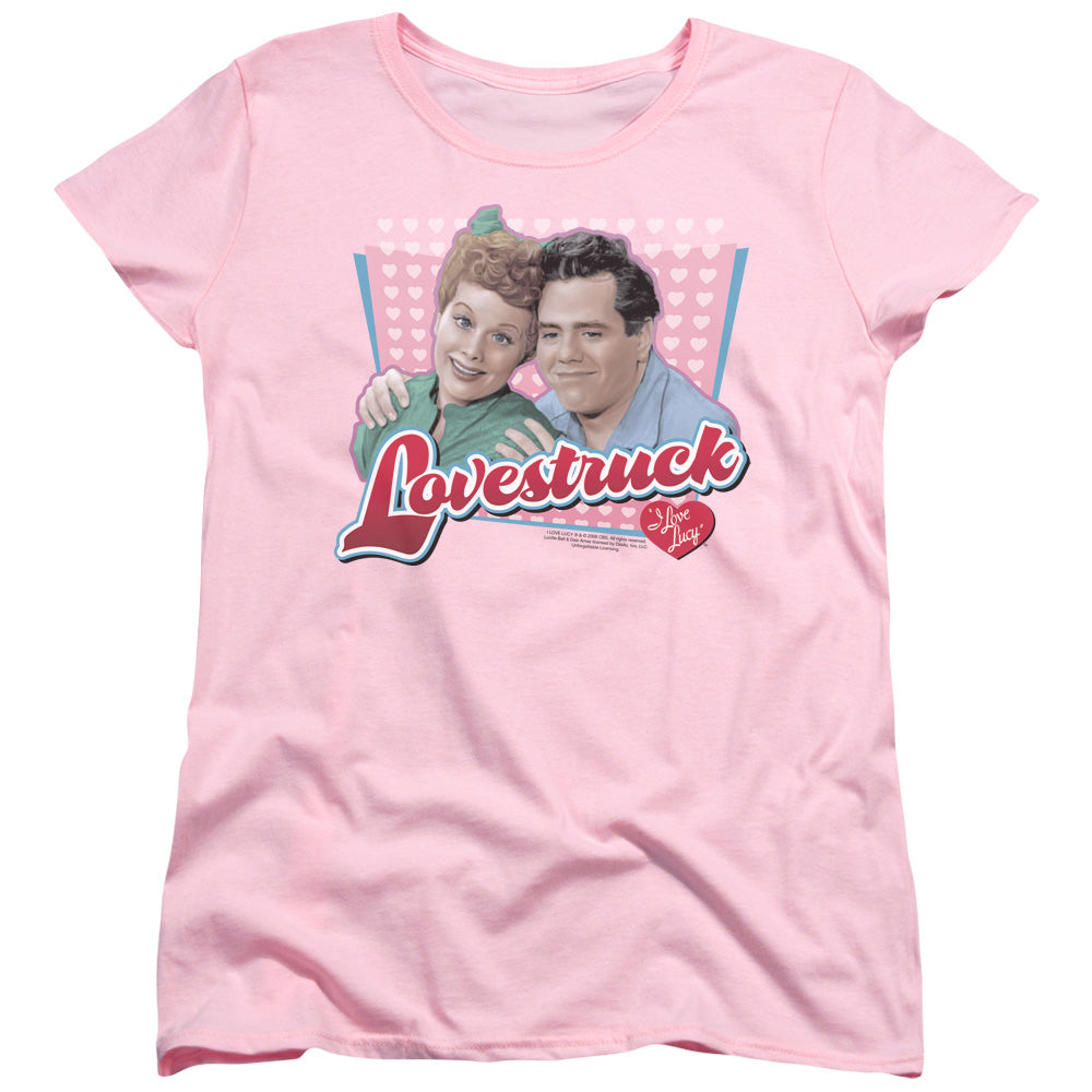 I Love Lucy Lovestruck Womens T Shirt Pink Officially Licensed