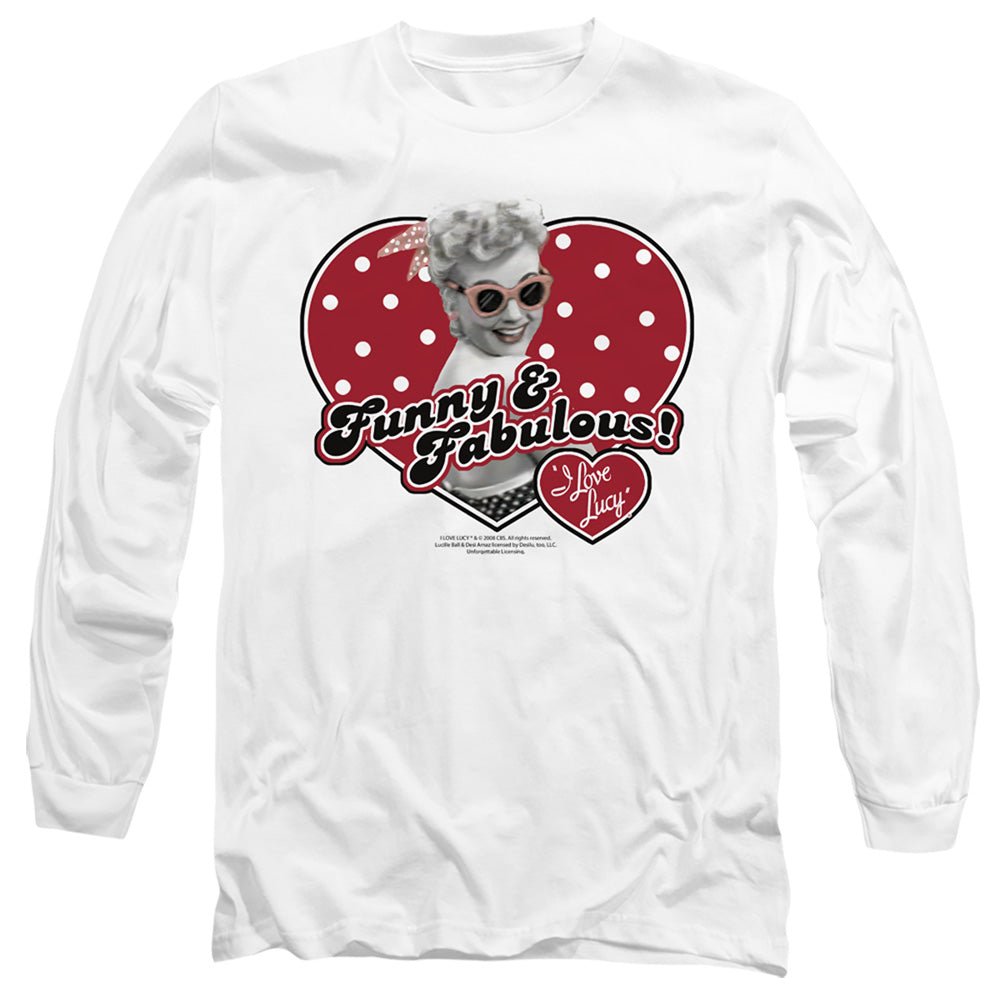 I Love Lucy Funny And Fabulous Mens Long Sleeve Shirt White Officially Licensed