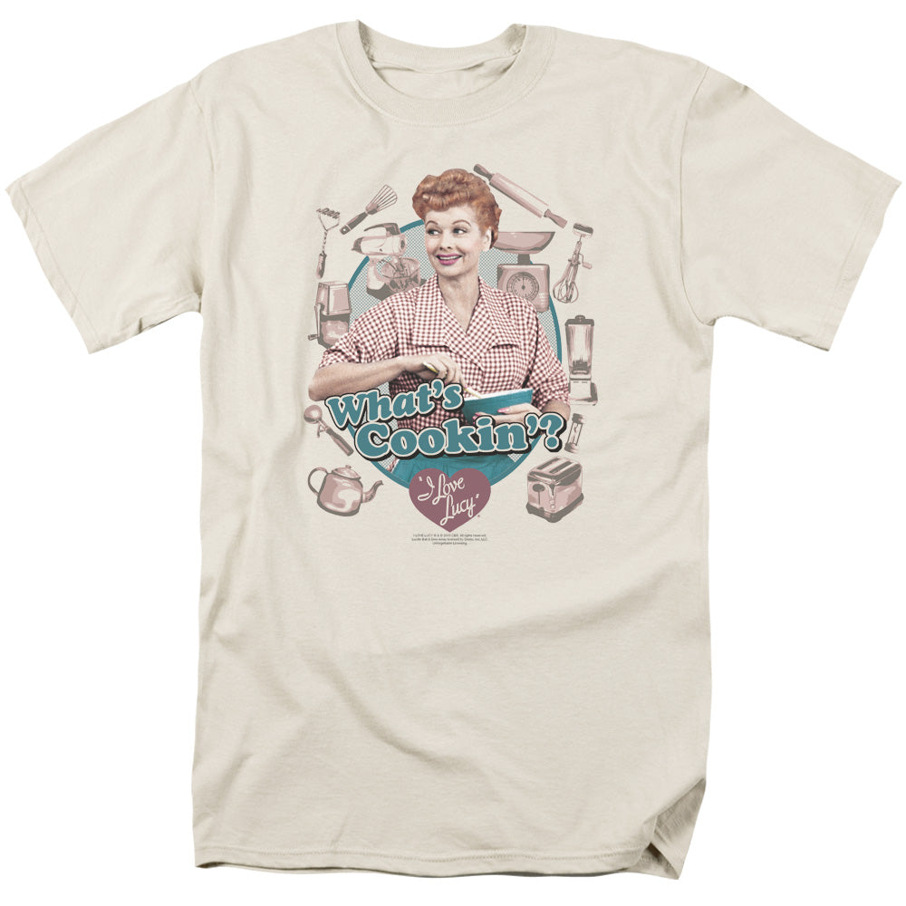 I Love Lucy Whats Cookin Mens T Shirt Cream Officially Licensed