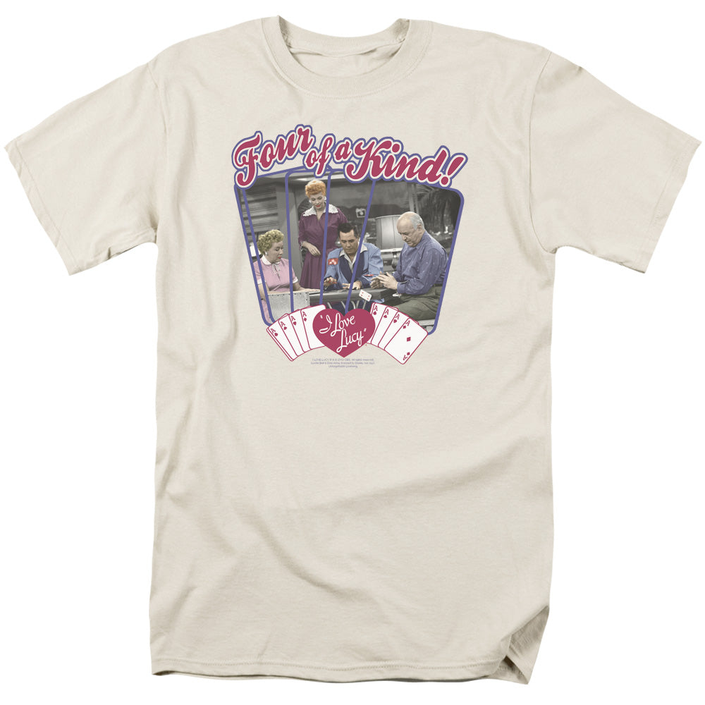 I Love Lucy Four Of A Kind Mens T Shirt Cream Officially Licensed