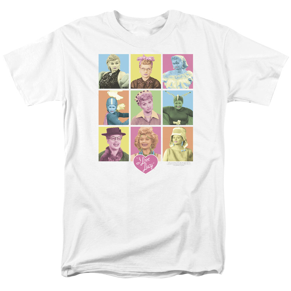 I Love Lucy So Many Faces Mens T Shirt White Officially Licensed