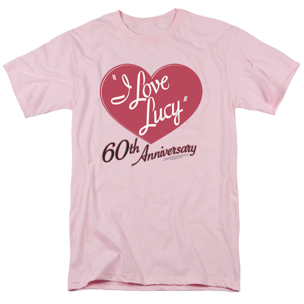I Love Lucy 60th Anniversary Mens T Shirt Pink Officially Licensed
