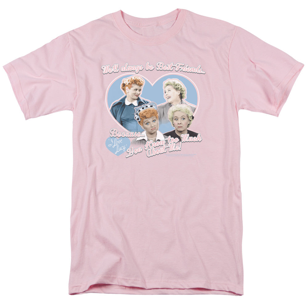 I Love Lucy Always Best Friends Mens T Shirt Pink Officially Licensed